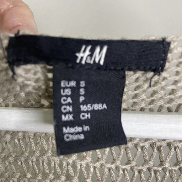 H&M Long Mixed Knit Lightweight Taupe Sweater Tunic S - Picture 9 of 9